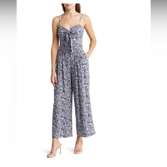 Melrose and Market Floral Print Bow Jumpsuit - Picture 1 of 1